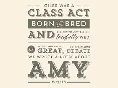Limerick card biege brown card limerick retro typography