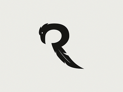 Raven letter R letter logo raven sign symbol