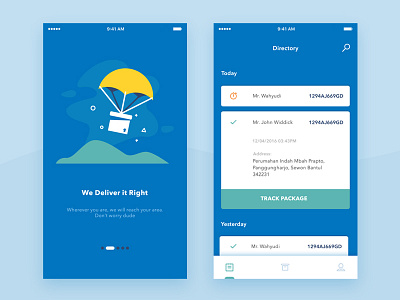 Package -Track Shipping App app card design illustration ios onboarding package ship shipping ui ux