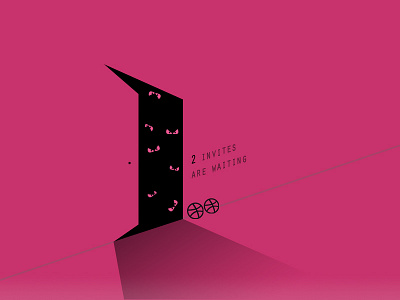 2X Dribbble Invitation black dark dribbble eye flat ghost invitation pink