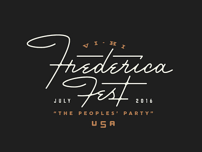 Frederica Fest 50s atlanta fest frederica ligature logo logotype monoline script type typography usa