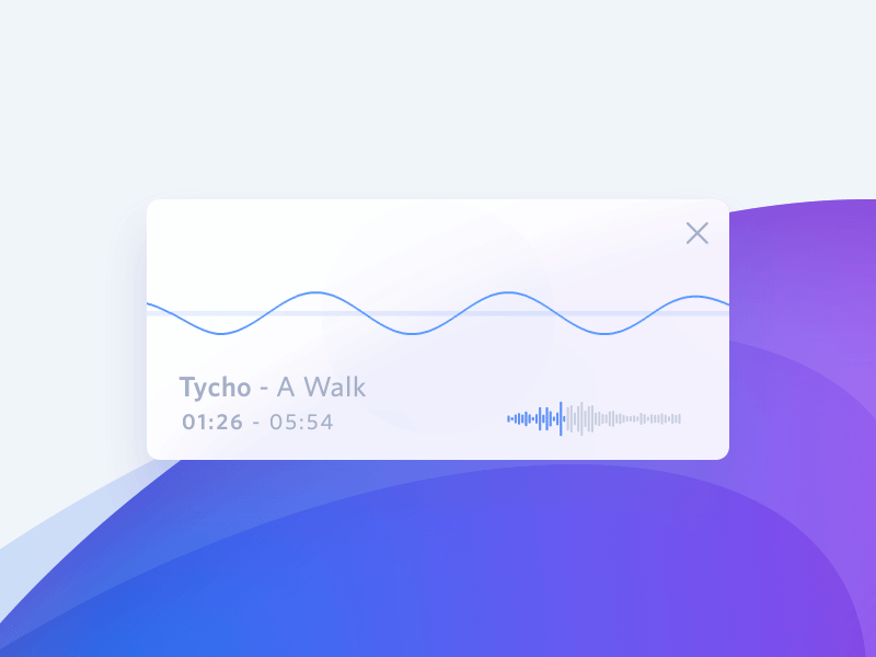 Miniplayer animation audio design flat mini music player scrubber ui waves widget