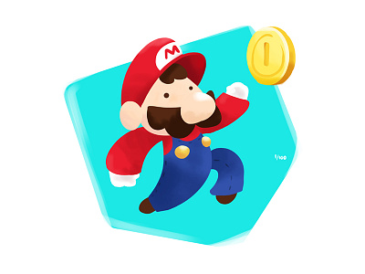 Day One: Mario 100 day project illustration mario videogame
