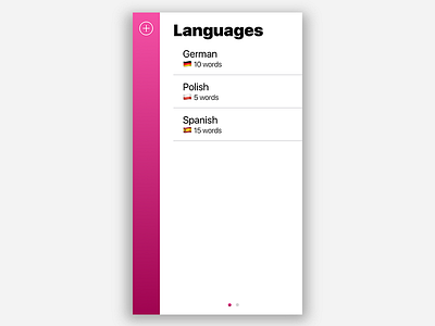 Vocapp iOS app (Concept 1) app apple emoji flag gradient ios ios 10 language pink translate ui ux