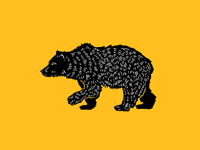 Bear Necessities badge bear brown bear hand drawn illustration pen and ink