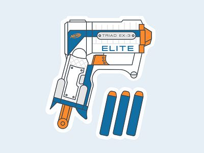 Nerf Gun - Agency Life agency dart gun illustration lines nerf vector