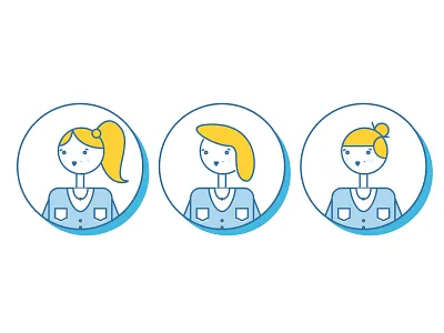 Ladies character flat style girl hipster icon illustration ladies lady office worker vector woman women