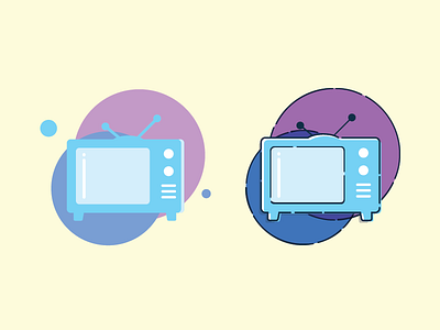 Retro TV entertainment flat illustration media outline retro stroke television tv