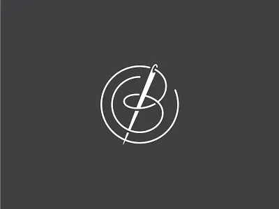 Thread + Needle = B apparel branding cursive identity lettering logo monogram needle thread type typography