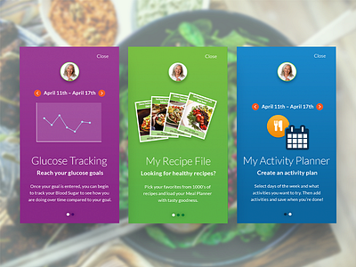 AstraZeneca Onboarding iOS Screens activity diet food glucose ios onboarding