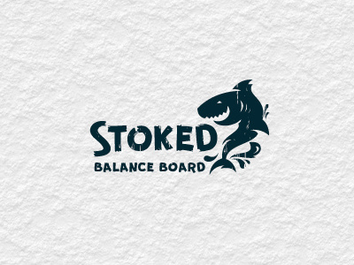 Stoked fish logo logotype shark