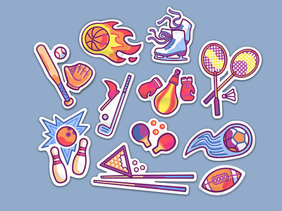 Sports Sticker Pack illustrations
