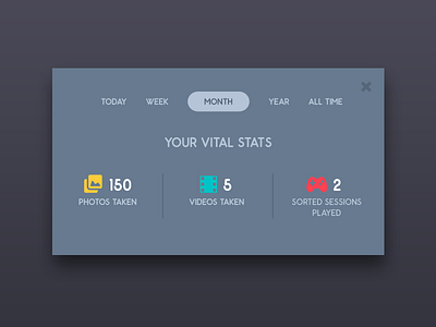 Game Statistics Screen - Part 1 app design flat flat design game ios mobile photos sort photos ui user interface