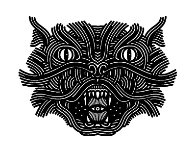 angry cat animal beast cat design feles graphic illustration linework printing