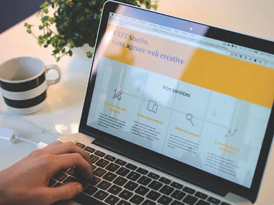 Exit Studio website black design exit grey web agency webdesign website yellow