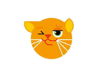 Cat cat circle emoji face flat happy icon meow orange pictogram round smile