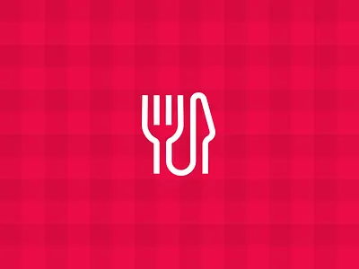 Fork / Knife brand branding delivery food fork icon knife line logo mark