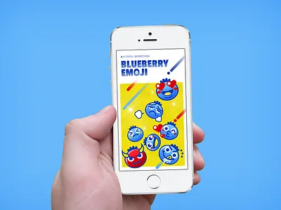 Blueberry Emoji illustration，emoji