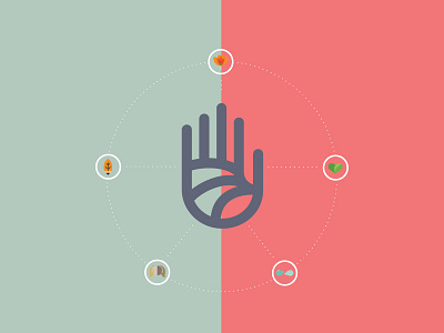 Handprint Logo branding hand handprint iconatl illustration logo marks