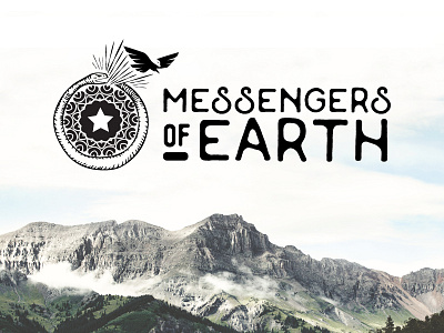 Messengers of Earth // Logo Design design eagle earth geometry logo mountains ouroborus sacred typography