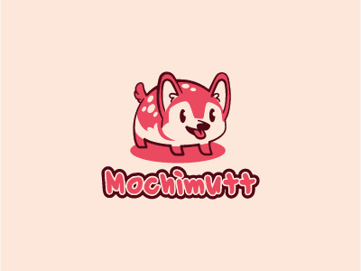 Mochimutt candy cute dog logo mascot mochi mutt pup