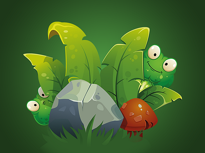 A lovely day indeed game grass leaf mushroom stone vector