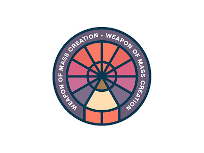 Weapon Of Mass Creation badge design icon illustration pencil rainbow vector weapon