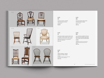 Chairs, yo. antiques auction booklets books catalog catalogues chairs furniture grid layout spreads text