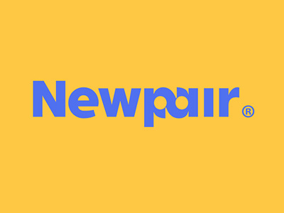 Newpair bags branding freelance identity leather logo logotype newpair type yellow
