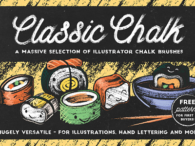 Classic Chalk - Illustrator Brushes brush brushes chalk illustrator pattern patterns texture