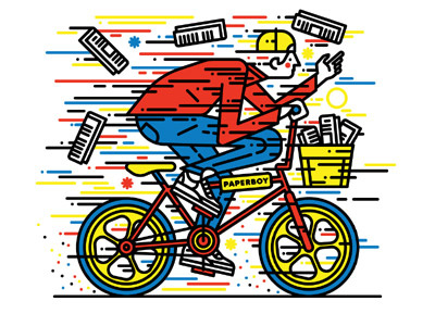 Paper Boy character design design flat design illustration retro sports vintage