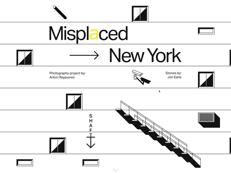 Misplaced Series design layout photography readymag typography