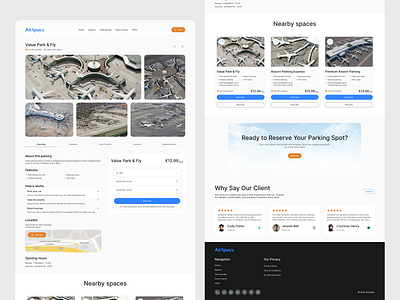 AirSpace – Parking Space Details Page UIUX Design | Animation animation design interface product service startup ui ux web