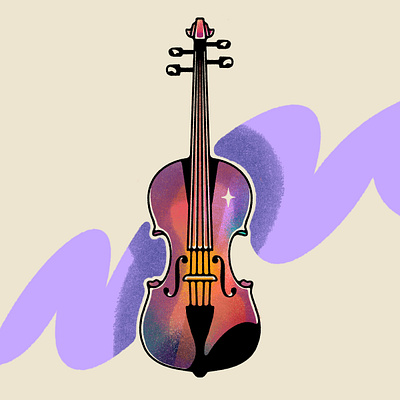 Magical violin illustration magical music musical procreate texture violin