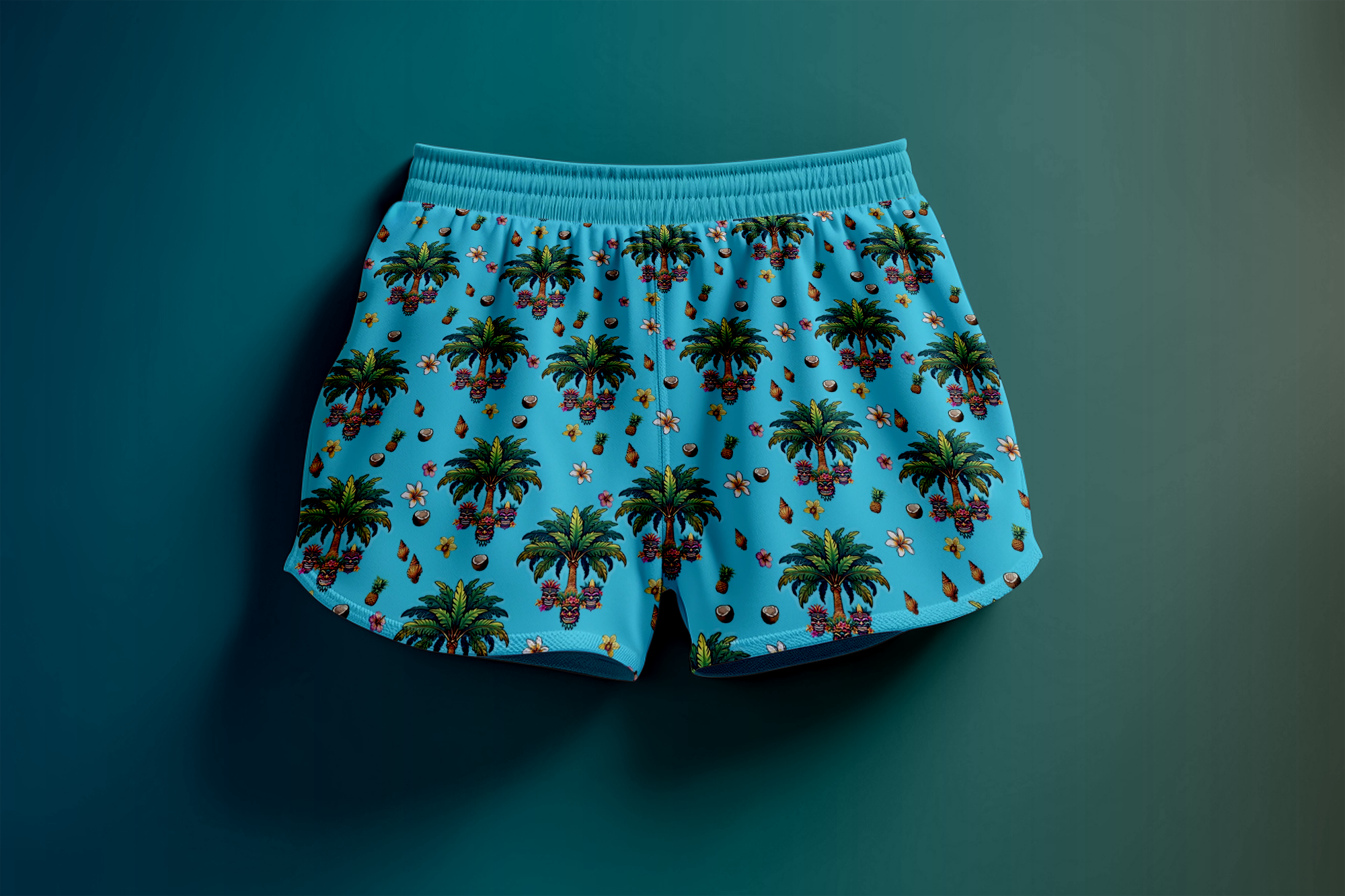Tiki Breeze Shorts - Design | Pattern & Packaging alohastyle appareldesign bestdesigns creativedirection designinspiration designshowcase dribbbleshots dribble fashiondesign graphic design mockupdesign packagingdesign patterndesign polynesiandesign surfacedesign textiledesign