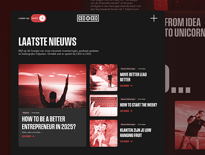 CEO VS CEO - Website Design animation blog page branding design graphic design motion graphics podcast podcast website ui user interface