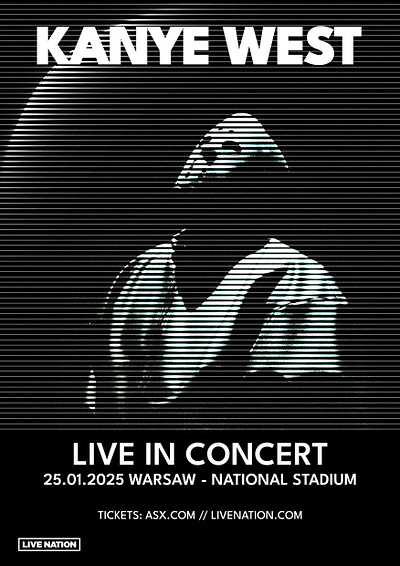 Kanye West Event Poster concert event graphic design kanye kanyewest poster warsaw west ye