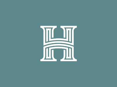 Hamburg Chamber of Commerce Logo arches capital letter historic logo serif stripes teal