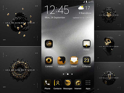 Luxury Dark Icons death gothic gui icon interface luxury mobile phone samsung theme