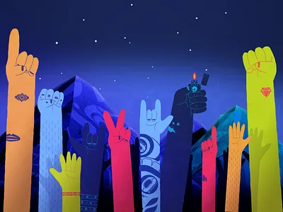 PMF'16 Jams c4d colour design festival hands lighter mountains music pattern stars tattoo wild