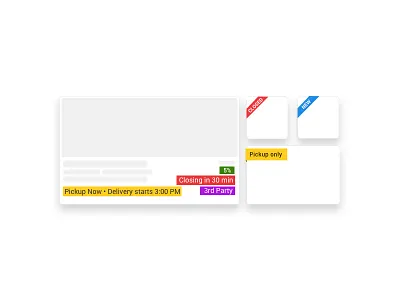 Android Restaurant Badges android badges card design material styleguide tags ui