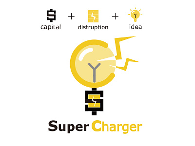 SuperCharger Fintech Accelerator Logo brand fintech logo design startup