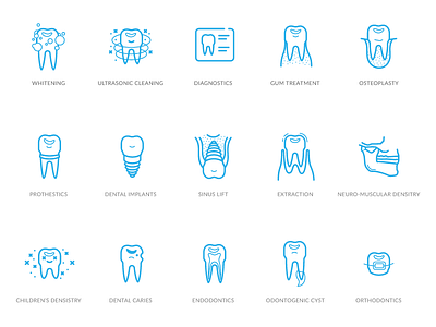 Dental icon kit braces clean clinic dental diagnostic icon implant minimal simple stroke teeth