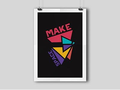 Make Space Poster abstract colors fractals graphic design poster shapes triangles type vector