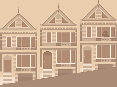 Painted Ladies art california graphic illustration sanfrancisco