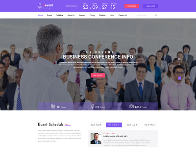 Devent - Event and Conference Site Template conference event web design wordpress