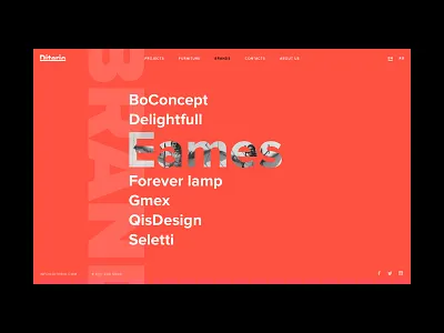 Diterio brands page clear design diterio eames interior loft ui ux wed