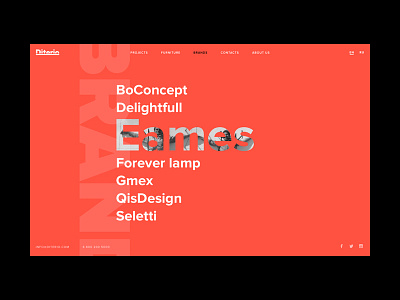 Diterio brands page clear design diterio eames interior loft ui ux wed