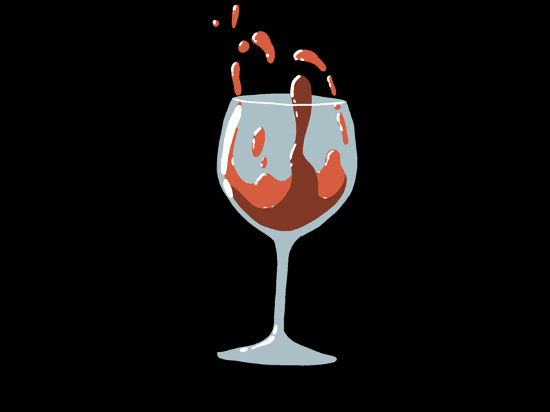 Wine time 2d animation design gif glass grapes loop motion wine