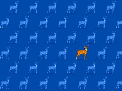 Golden Deer blue deer design gentleness golden graphic kindness love symbol unconditional